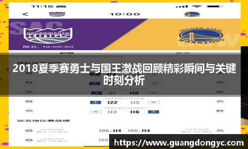 2018夏季赛勇士与国王激战回顾精彩瞬间与关键时刻分析